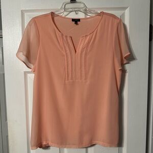 Talbots Detailed V Neckline Top